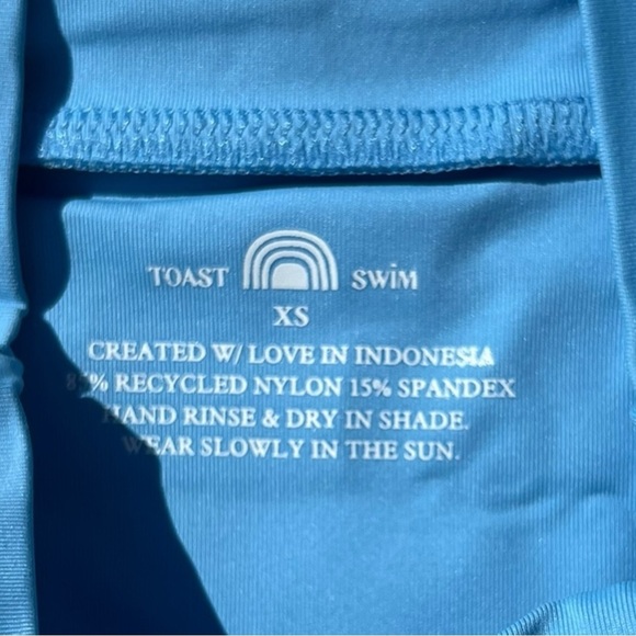 🌻NEW w.Tag Free People x Toast Sky Blue Signature Banded Waist Bikini Bottom - Picture 5 of 12